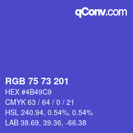 Código de color: RGB 75 73 201 | qconv.com