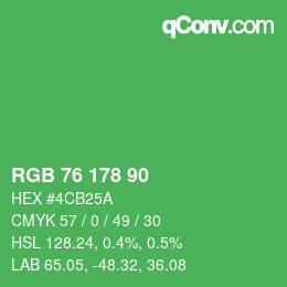 Code couleur: RGB 76 178 90 | qconv.com