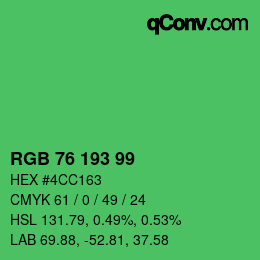 Code couleur: RGB 76 193 99 | qconv.com