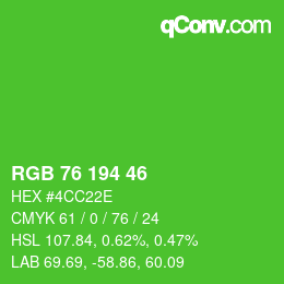 Color code: RGB 76 194 46 | qconv.com