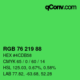 Code couleur: RGB 76 219 88 | qconv.com