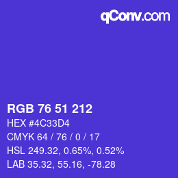 カラーコード: RGB 76 51 212 | qconv.com