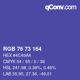 Código de color: RGB 76 73 164 | qconv.com