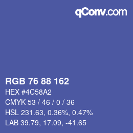 Código de color: RGB 76 88 162 | qconv.com