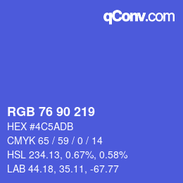 カラーコード: RGB 76 90 219 | qconv.com