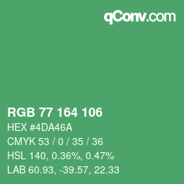 Código de color: RGB 77 164 106 | qconv.com