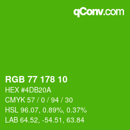 Color code: RGB 77 178 10 | qconv.com