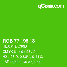 Code couleur: RGB 77 195 13 | qconv.com