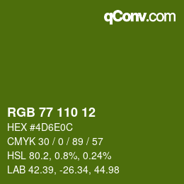 Farbcode: RGB 77 110 12 | qconv.com