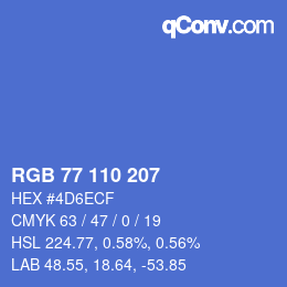 Código de color: RGB 77 110 207 | qconv.com