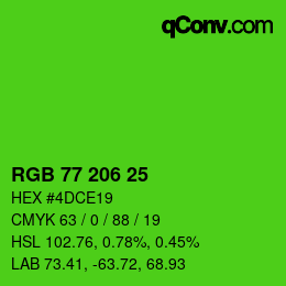 Code couleur: RGB 77 206 25 | qconv.com