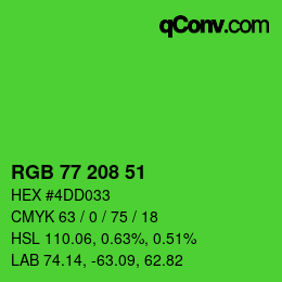 Código de color: RGB 77 208 51 | qconv.com