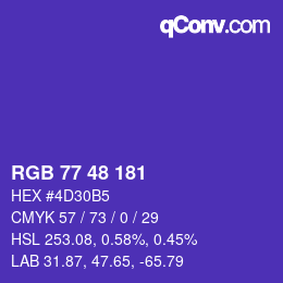 Código de color: RGB 77 48 181 | qconv.com