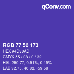 Código de color: RGB 77 56 173 | qconv.com