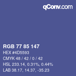 Color code: RGB 77 85 147 | qconv.com