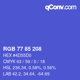 Código de color: RGB 77 85 208 | qconv.com