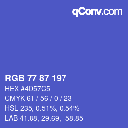 Color code: RGB 77 87 197 | qconv.com