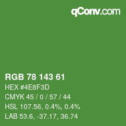 Código de color: RGB 78 143 61 | qconv.com