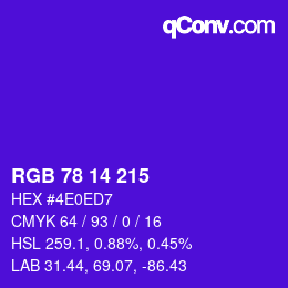 Código de color: RGB 78 14 215 | qconv.com