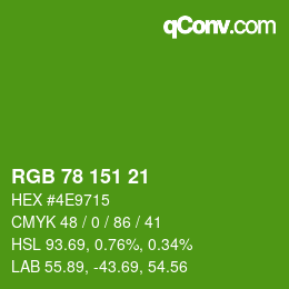 Color code: RGB 78 151 21 | qconv.com