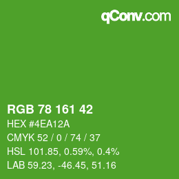 Código de color: RGB 78 161 42 | qconv.com