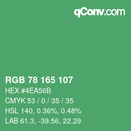 Código de color: RGB 78 165 107 | qconv.com