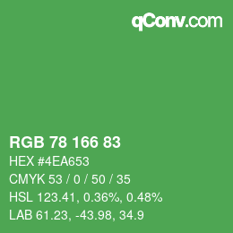 Código de color: RGB 78 166 83 | qconv.com