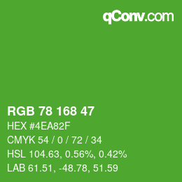 Código de color: RGB 78 168 47 | qconv.com