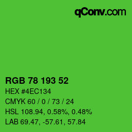 Code couleur: RGB 78 193 52 | qconv.com