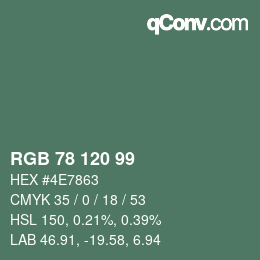 Code couleur: RGB 78 120 99 | qconv.com