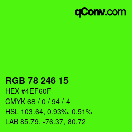 Farbcode: RGB 78 246 15 | qconv.com