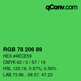 Code couleur: RGB 78 206 89 | qconv.com