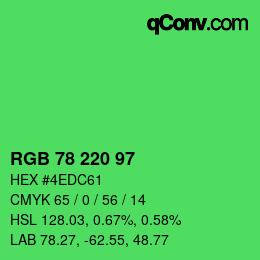 Code couleur: RGB 78 220 97 | qconv.com