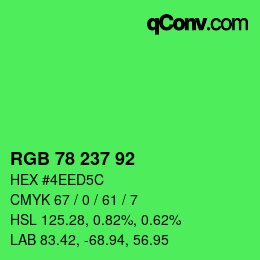 Código de color: RGB 78 237 92 | qconv.com