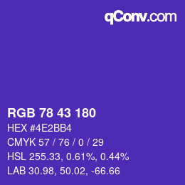 カラーコード: RGB 78 43 180 | qconv.com