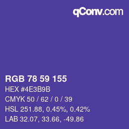 Código de color: RGB 78 59 155 | qconv.com