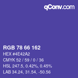 Color code: RGB 78 66 162 | qconv.com