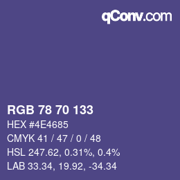 Color code: RGB 78 70 133 | qconv.com