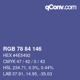 Code couleur: RGB 78 84 146 | qconv.com