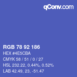 Código de color: RGB 78 92 186 | qconv.com