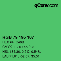 Código de color: RGB 79 196 107 | qconv.com