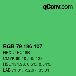 Código de color: RGB 79 196 107 | qconv.com