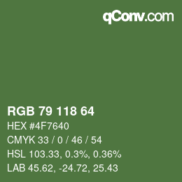 Color code: RGB 79 118 64 | qconv.com