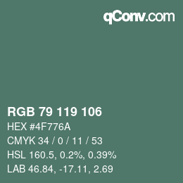 Código de color: RGB 79 119 106 | qconv.com