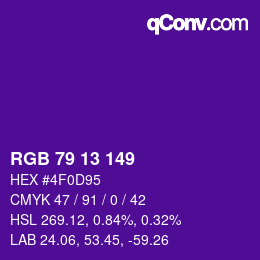 Código de color: RGB 79 13 149 | qconv.com