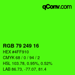 Color code: RGB 79 249 16 | qconv.com