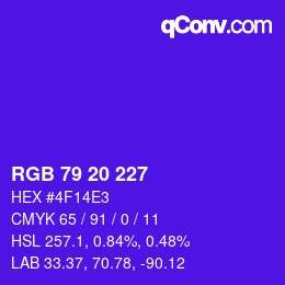 Código de color: RGB 79 20 227 | qconv.com