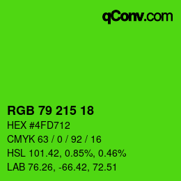 Color code: RGB 79 215 18 | qconv.com