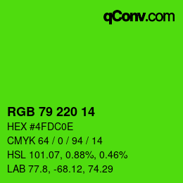 Farbcode: RGB 79 220 14 | qconv.com