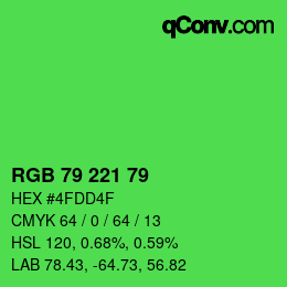 Code couleur: RGB 79 221 79 | qconv.com